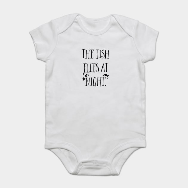 The fish flies at night. Baby Bodysuit by Stars Hollow Mercantile